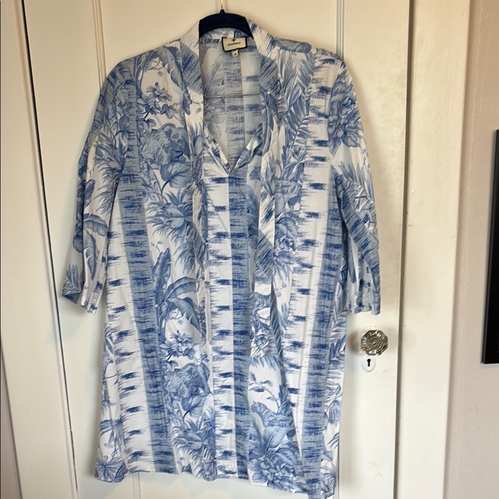 Blue and White Floral Tuckernuck Tunic